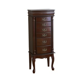 Mahogany Finished Jewelry Armoire, Brown