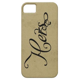 His & hers vintage font & paper cool newlywed iPhone 5 cover