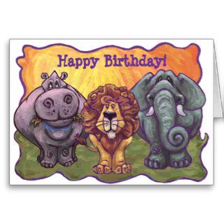 Safari Animal Happy Birthday Card