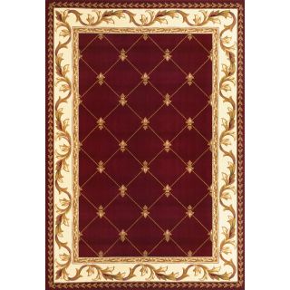 Domani Elegance Red Fleur de lis Rug (53 X 77)