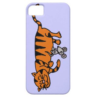 XX  Mouse Sitting on Cat Stomach Cartoon iPhone 5 Cover