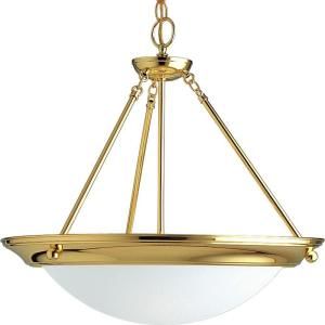 Progress Lighting Eclipse Collection 3 Light Polished Brass Foyer Pendant DISCONTINUED P3574 10EB