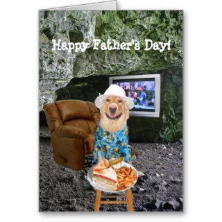 Funny Lab Man Cave Father's Day Greeting Card