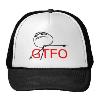 GTFO Get Out Guy Rage Face Comic Meme Mesh Hats