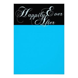 Happily Ever After wedding Invitation Blue