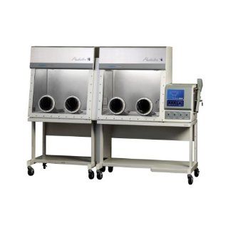 Labconco Protector 5080137 Stainless Steel Double Controlled Atmosphere Glove Box with Auto Pressure Control and Schuko Power Coprd and Plug, International, 208 230 Volts, 50/60 Hz, 108.9" W x 34.4" D x 45.7" H Science Lab Fume Hoods Indus