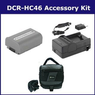 Sony DCR HC46 Camcorder Accessory Kit includes SDNPFP50 Battery, SDC 27 Case, SDM 109 Charger  Camera And Camcorder Battery Chargers  Camera & Photo