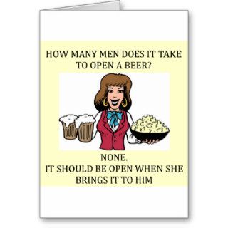 male chauvinist beer joke cards