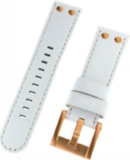 TW Steel CEB109 WHITE strap WHITE Stitches with PVD rose gold plated clasp for CEO Canteen CE1035 CE1036 CE1017 to CE1020 models Watches