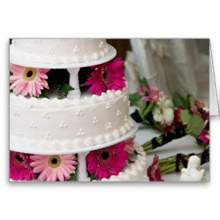 Gerbera Daisy Wedding Cake Card