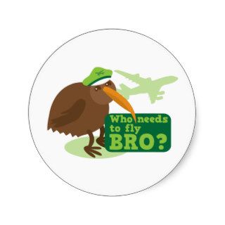 Who needs to fly bro? kiwi bird Humor Sticker