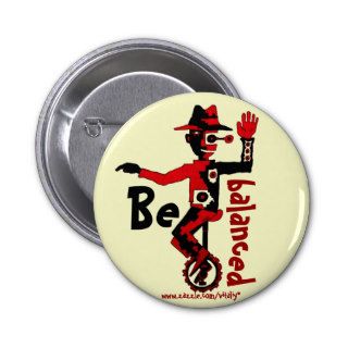 Clown on unicycle abstract graphic art button