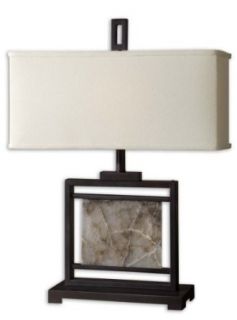 Metal Table Lamp with Marble Accent    