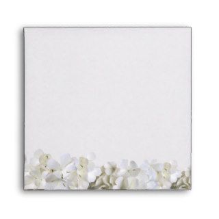 White Hydrangea Flowers, Square Template Envelope