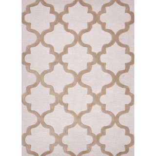 Hand tufted Contemporary Geometric Pattern Brown Rug (96 X 136)