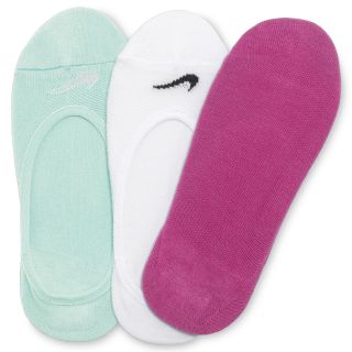 Nike 3 pk. Footie Socks, Green/White, Womens