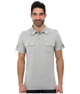 Request Kent Polo Neck Top Mens Short Sleeve Pullover (Gray)