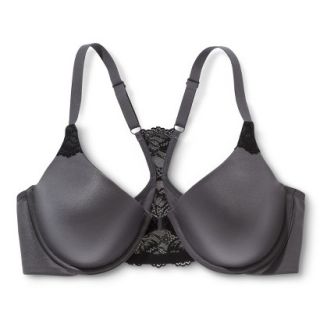Self Expressions By Maidenform Womens T Back Demi Bra 5650   Carbon Gray 34B