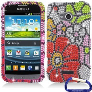 Gizmo Dorks Hard Diamond Skin Case Cover for the Samsung Galaxy Victory, Green Red Flower Cell Phones & Accessories