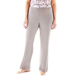 Ambrielle Knit Sleep Pants   Plus, Zinc (Gray), Womens