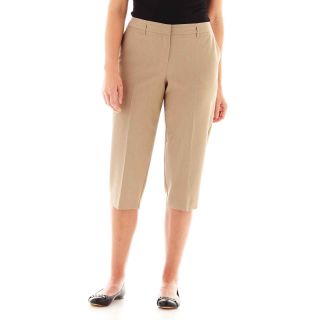 Worthington Modern Stretch Cropped Pants   Plus, Khaki Taupe Heathe, Womens