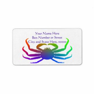 Chinonoecetes Opilio Crab Rainbow Silhouette Personalized Address Labels
