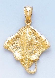 Gold Charm Stingray 2d Jewelry