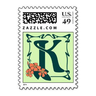 Fancy vintage art nouveau letter K Stamps