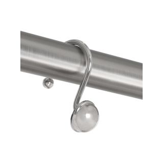 Maytex Ultimate Button Shower Curtain Hooks, Stainless Steel