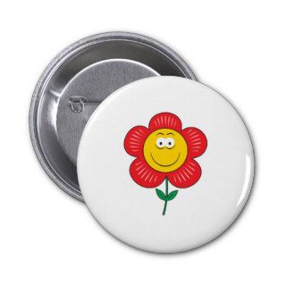 Cute Flower  Smiley Face Pin