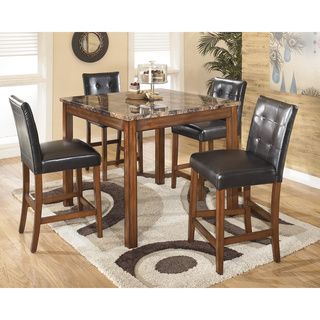 Signature Design By Ashley Signature Design By Ashley Theo Square Counter Table Set (set Of 5) Brown Size 5 Piece Sets