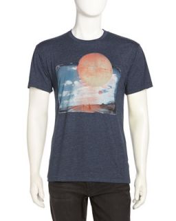 High Road Graphic Print Tee, Heather Military Blue