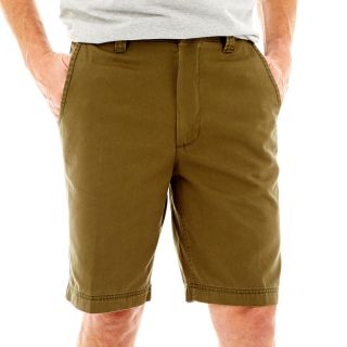 St. Johns Bay Flat Front Shorts, Green, Mens