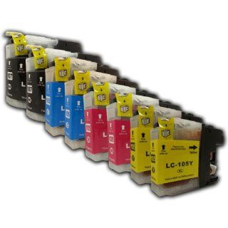 8 Pack Compatible Brother LC 107 XXL LC107 Black (2) & LC 105 XXL LC105 Cyan (2) Magenta (2) Yellow (2) Ink Cartridges for DCP J4110DW MFCJ 4410DW MFC J4510DW MFC J4610DW MFC J4710DW MFC J4310DW  YoYoInk