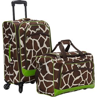AnimalPrint 2 piece Spinner Luggage Set EXCLUSIVE Giraffe Green  