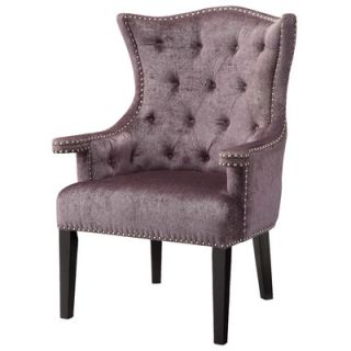 Crestview Fifth Avenue Eggplant Velvet Arm Chair with Nailhead Trim CVFZR905