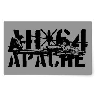 AH 64 Apache Rectangular Stickers