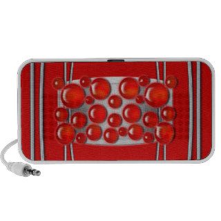 Polka dot metal red portable speaker