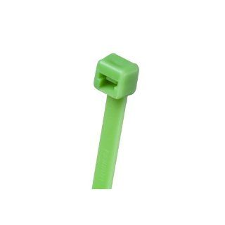 Panduit PLT1.5I M109 Pan Ty Cable Tie, Polypropylene, Green, Intermediate Cross Section, Curved Tip, 18lbs Min Tensile Strength, 1.38" Max Bundle Diameter, .045" Thickness, .142" Width, 5.6" Length (Pack of 1000) Industrial & Scien