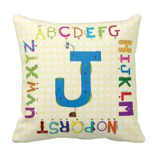 Funny Fellows™ Cartoon Character Alphabet Letter J Pillow