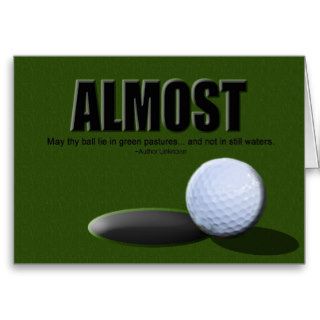 Golf Note Card   Blank   ALMOST HOLE IN ONE