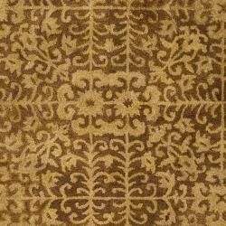 Handmade Majestic Beige Wool Rug (6' Square) Safavieh Round/Oval/Square