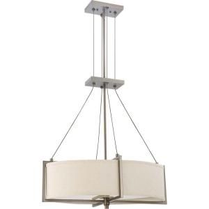 Glomar 4 Light Oval Pendant with Khaki Fabric Shade Finished in Hazel Bronze   (4) 13w GU24 Lamps Included HD 4455