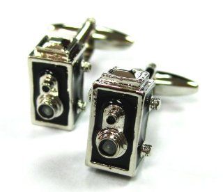 Black Retro Voigtlnder Brillant Twin Lens Reflex Camera Enthusiast Film Cufflinks Cuff Links Camera Voiglander Jewelry