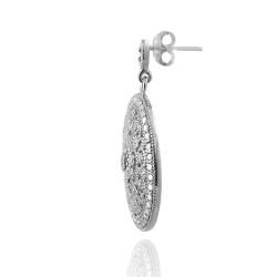 DB Designs Sterling Silver Diamond Accent Flower Disc Earrings DB Designs Diamond Earrings