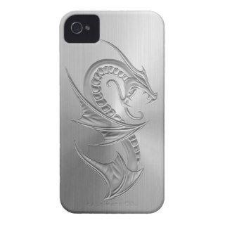 Stainless Steel Effect Dragon Graphic iPhone 4 Case Mate Case