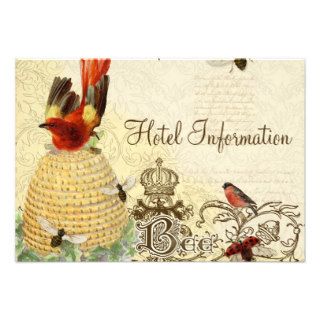 Bee Happy Vintage   Hotel Information Card