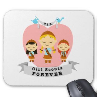 Cute Girl Scout Logo   Mouse Pads