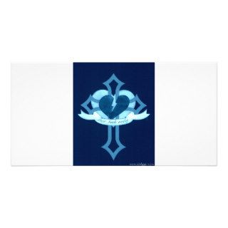 Love Heals Surely   Blue Effect Photo Greeting Card