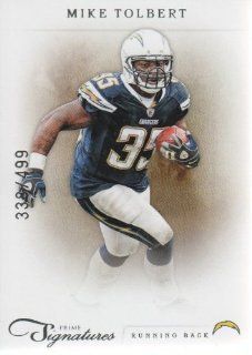 2011 Panini Prime Signatures Football #127 Mike Tolbert #'d 338/499 San Diego Chargers NFL Trading Card Sports Collectibles